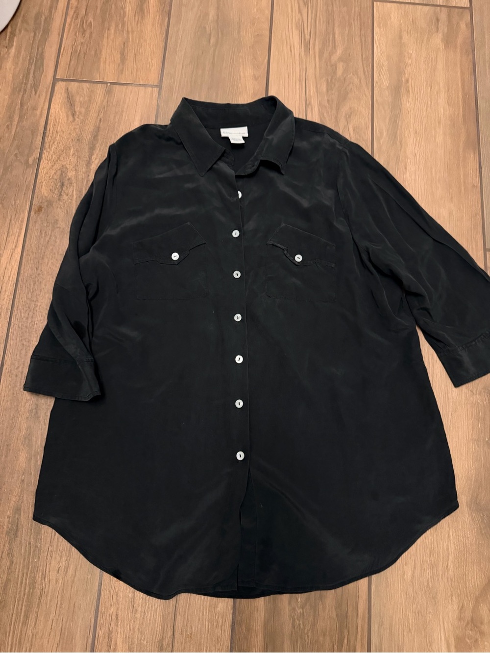 Soft Surroundings, 100% Silk Button-Down Shirt Size 1X